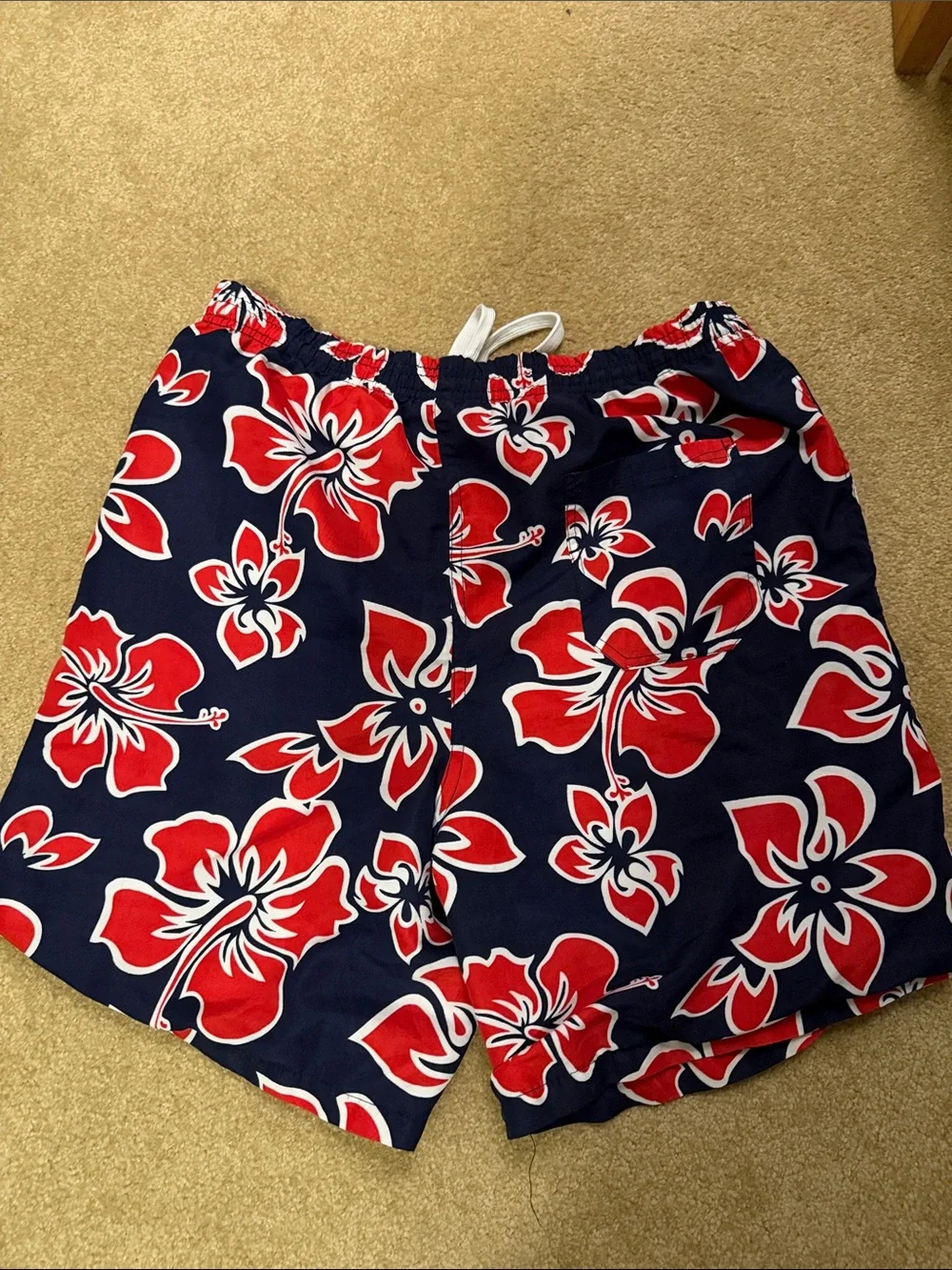 MaxMehra Men’s Swim Trunks in Navy, Red, White
